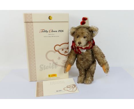 Steiff - A limited edition boxed mohair 'Teddy Clown 1926' replica Steiff bear - The #404214 tipped bear has white buttoned S