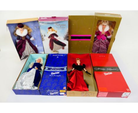 Mattel - Barbie - 4 x boxed special editions Barbie dolls, Winter Rhapsody # 16353, Winter Splendor # 19358, Winter Velvet # 