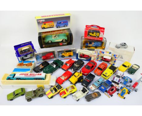 Corgi - Matchbox - Bburago - Dinky - A collection of vehicles including 25 x unboxed 12 x boxed including Jaguar E Type # 307