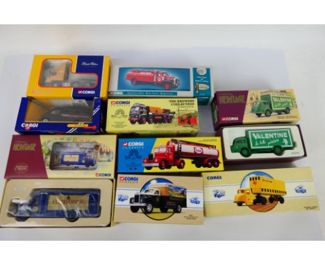 Corgi - Classics - Heritage. A selection of Nine boxed diecast models appearing in Mint condition  housed in VG to Excellent 
