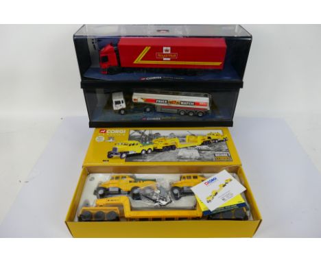 Corgi - 3 x boxed truck models, Scammell Constructor set in Wimpey livery # 17702, Leyland - DAF in Royal Mail livery # 75502