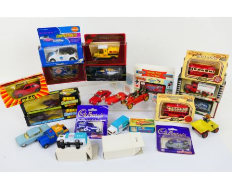 Corgi, Matchbox, Solido, Onyx, Salco, Lledo, Majorette - 13 x boxed and 7 x unboxed die-cast model vehicles, 2 x boxed dinosa
