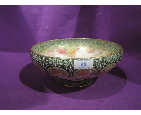 a vintage ceramic footed bowl with transfer print