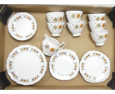 Colclough, Mid-Century Teaset including teacups, plates, milk jug etc. (1 Tray)
