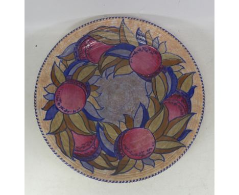 Charlotte Rhead Crown Ducal Charger 'Granada' pattern. 32cm dia