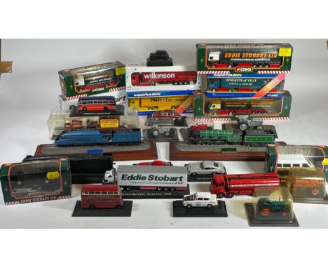 Corgi; various boxed Eddie Stobart diecast model vehicles together with other boxed and play worn diecast model vehicles 