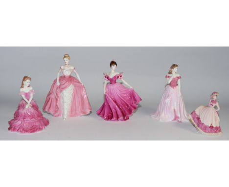 Coalport, five ceramic figures comprising, The Collingwood collection Mary, Ladies of fashion Alison, Figurine of the year Sa