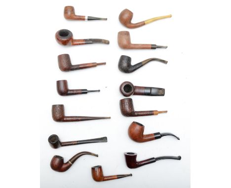 Fifteen tobacco pipes to include a big-Ben Mariner examples , and a Black Prince pipe. 