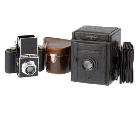 A Thornton Pickard Junior Special SLR Camera,black, body G-VG, shutter working, times not checked for accuracy, with a T-P Co