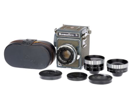 A Koma Komaflex-S Medium Format Camera,with Kowa Prominar f/2.8 65mm lens, body, F-G, shutter not working and requires attent