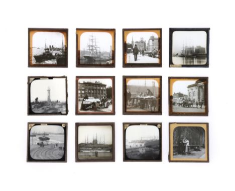 Victorian Magic Lantern Slides of Liverpool and Liverpool Shipping,12 lantern slides, gelatin silver diapositives, nine of Li