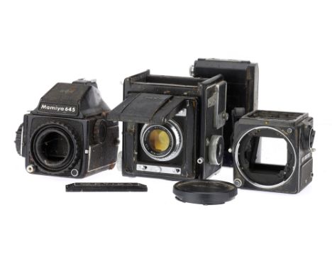 A Mixed Selection of Medium Format Camera Bodies,to include an Optika Model II-a, a Mamiya 645, a BronicaSQ-A, together with 