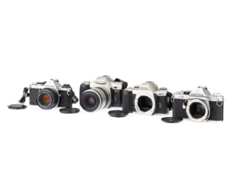 Four Pentax 35mm SLR Camerascomprising an Asahi Pentax K2 body, serial no. 7090050, shutter working, body F, with body cap, a