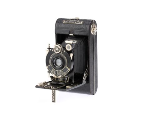 A Vest Pocket Kodak Series III Folding Camera,black, body VG-E, shutter working, with Carl Zeiss Jena Tessar f/6.3 7.5cm lens
