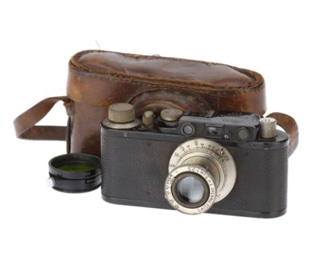 A Leica II Rangefinder Camera,1932, black, serial no. 99906, with Leitz Hektor f/2.5 50mm lens, nickel, serial no. 92568, bod
