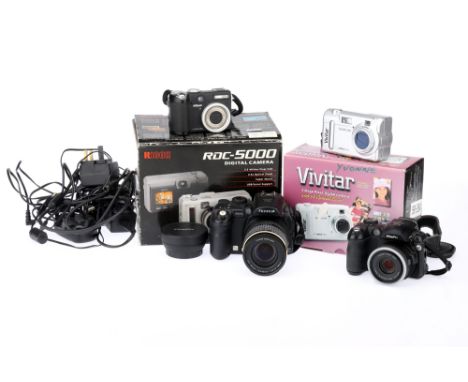 A Selection of Six Digital Cameras.from makers including Ricoh, Vivitar, &amp; more,