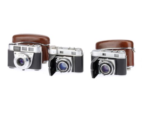 Two Kodak Retina Series 35mm Cameras,to include a Kodak Retina IIIc, body G, shutter working, RF patch clear &amp; bright, wi