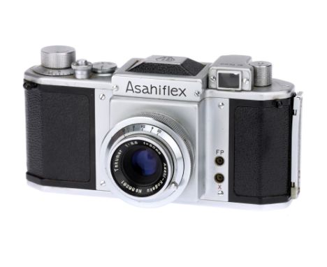 An Asahi Asahiflex IA Camera,chrome, serial no. 75165, with Asahi-Kogaku Takumar f/3.5 50mm lens, chrome, serial no. 86261, b