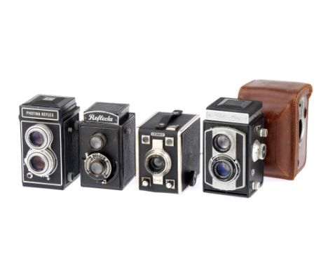 A Selection of Three Medium Format TLR Cameras,to include a Weltaflex, body G-VG, shutter working, with Meritar f/3.5 75mm le