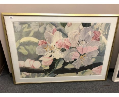 After Ole Ziger, limited edition colour print depicting clematis, 120cm by 79cm