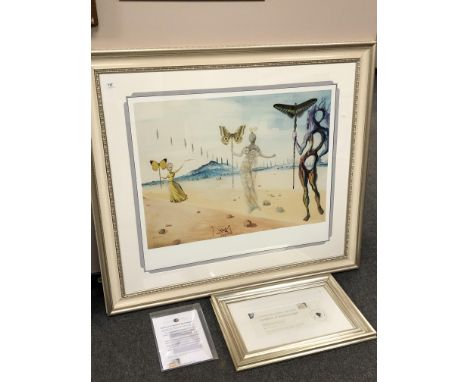 After Salvador Dali : La Promenade, limited edition goutellette, number 12/75, a Chelsea Green edition, 90cm by 76cm, with ce