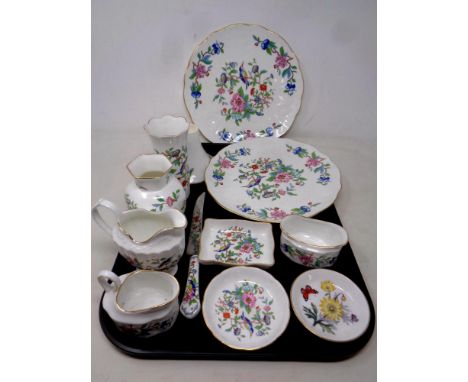 A tray of eleven pieces of Aynsley Pembroke and Royal Worcester cabinet china - comport, cake knife, dishes etc 