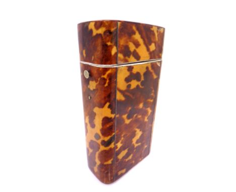A Victorian tortoiseshell travelling tea caddy