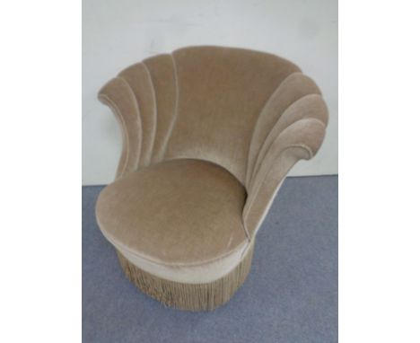 A 20th century Art Deco bedroom chair in gold dralon 