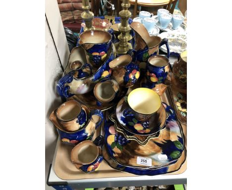 A tray of nineteen pieces of H &amp; K Tunstall fruit pattern cabinet and tea china 