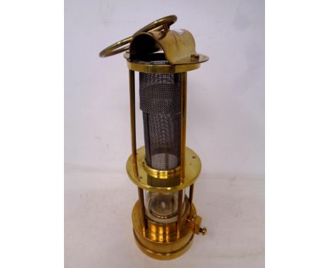 A reproduction E William Thomas brass miners lamp