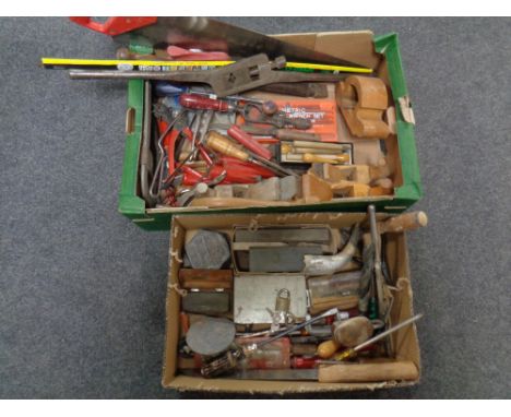 A quantity of vintage hand tools, wood working planes, chisels, saws, sharpening stones etc 