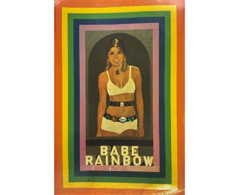 Sir Peter Thomas Blake (British 1932-): 'Babe Rainbow', screenprint on tin 66cm x 44cm