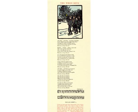 Cuala Press: Yeats (W.B.)  The Wren Boys, broadside, D. 1979, illus. by Jack B. Yeats, framed; The Rose Tree, broadside, D. 1