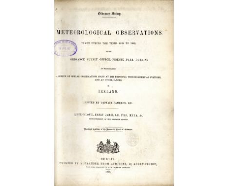 Ordnance Survey: James (Lt. Col. Henry) Meteorological Observations, taken during the Years 1829 to 1853 at the Ordnance Surv