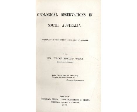 Woods (Rev. Julian Edmund) Geological Observations in South Australia: Principally in the District South East of Adelaide, 8v