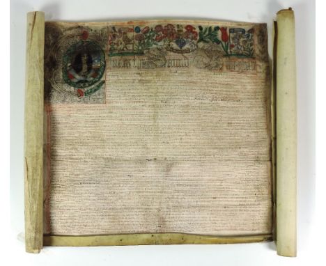 ORIGINAL ILLUMINATED CHARTER OF CHARLES II
WITH DETAILS OF PROPERTY GRANTS IN CORK CITY

Co. Cork: A magnificent original cha