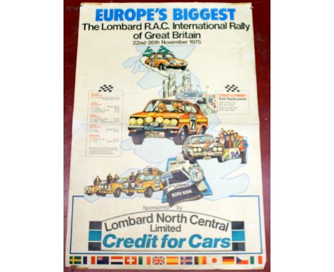 Eight vintage Rally / Grand Prix posters, circa 1970's for Brands Hatch, Lombard R.A.C. Rally, etc. the largest 83cm x 59cm, 
