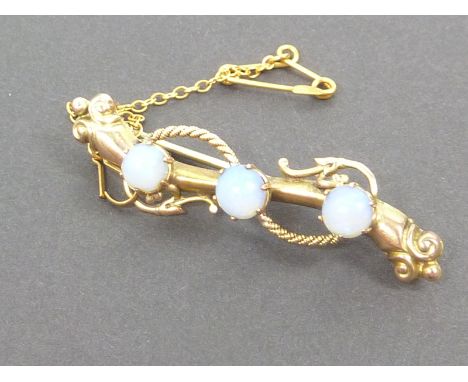 9ct gold opal brooch.