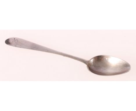 Scottish provincial silver teaspoon, stamped B, I K, B for John Keith of Banff.