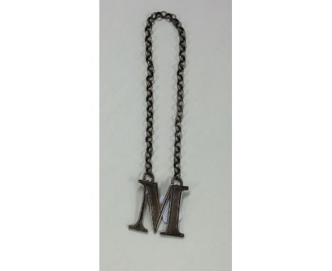 A good silver wine label for Madeira on suspension chain. London. By CR&amp;WS. Approx. 10 grams. Est. £35 - £45.