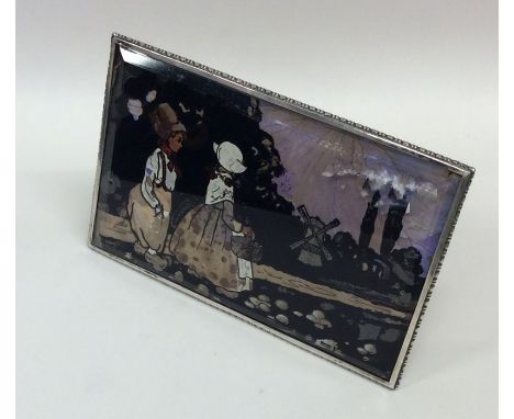 A rectangular butterfly wing picture in silver frame. Birmingham. By T&amp;M. Approx. 206 grams. Est. £40 - £60.