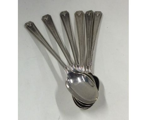 A set of six silver coffee spoons. Sheffield. By C&amp;F. Approx. 78 grams. Est. £20 - £30.