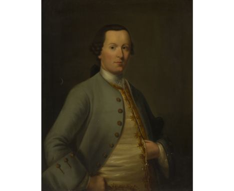 18TH CENTURY SCOTTISH SCHOOLHALF-LENGTH PORTRAIT OF JAMES DUFF OF BANFF Oil on canvas91cm x 76cm (36in x 30in)Provenance: Hat