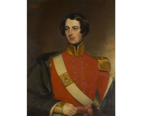19TH CENTURY SCOTTISH SCHOOLHALF-LENGTH PORTRAIT OF ROBERT GEORGE DUFF OF WELLINGTON LODGE, HYDE (1817-1890) Oil on canvas92c