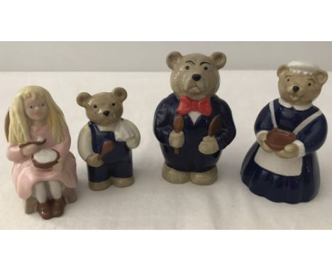 A set of 4 Wade Official International Collectors Club 1996 figures. Goldilocks, Baby Bear, Mummy Bear and Daddy Bear. Daddy 