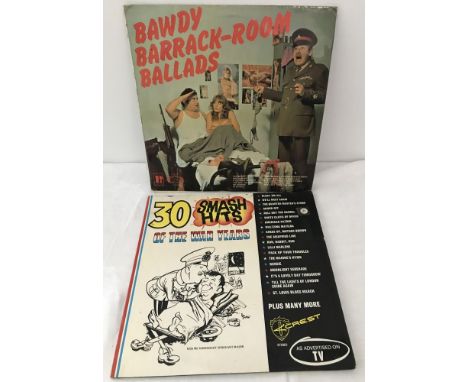 2 vintage Military themed music LP's. Comprising 'Bawdy Barrack-Room Ballads (1971) featuring Mademoiselle from Armentieres, 