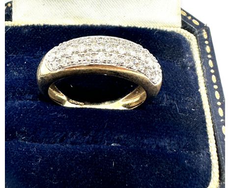 9ct gold diamond three row half eternity ring (4g) 