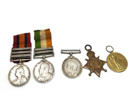 Boer war &amp; ww1 medal group to 3961 pte g butler bedford reg trio named to same person number 8444 