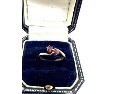 9ct gold ruby toi et moi ring (1.5g) 