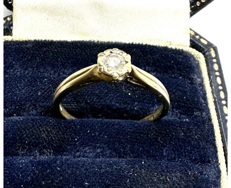 9ct gold circular cut diamond single stone ring (1.7g) 